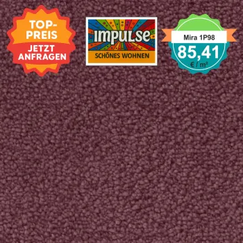 Draufsicht auf Vorwerk Mira 1P98 mit Preisetikett 85,41 €/m²